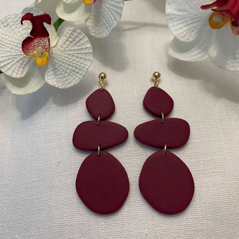 Burgundy Organic Dangles