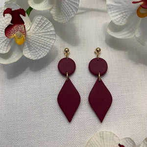 Burgundy Diamond Dangles