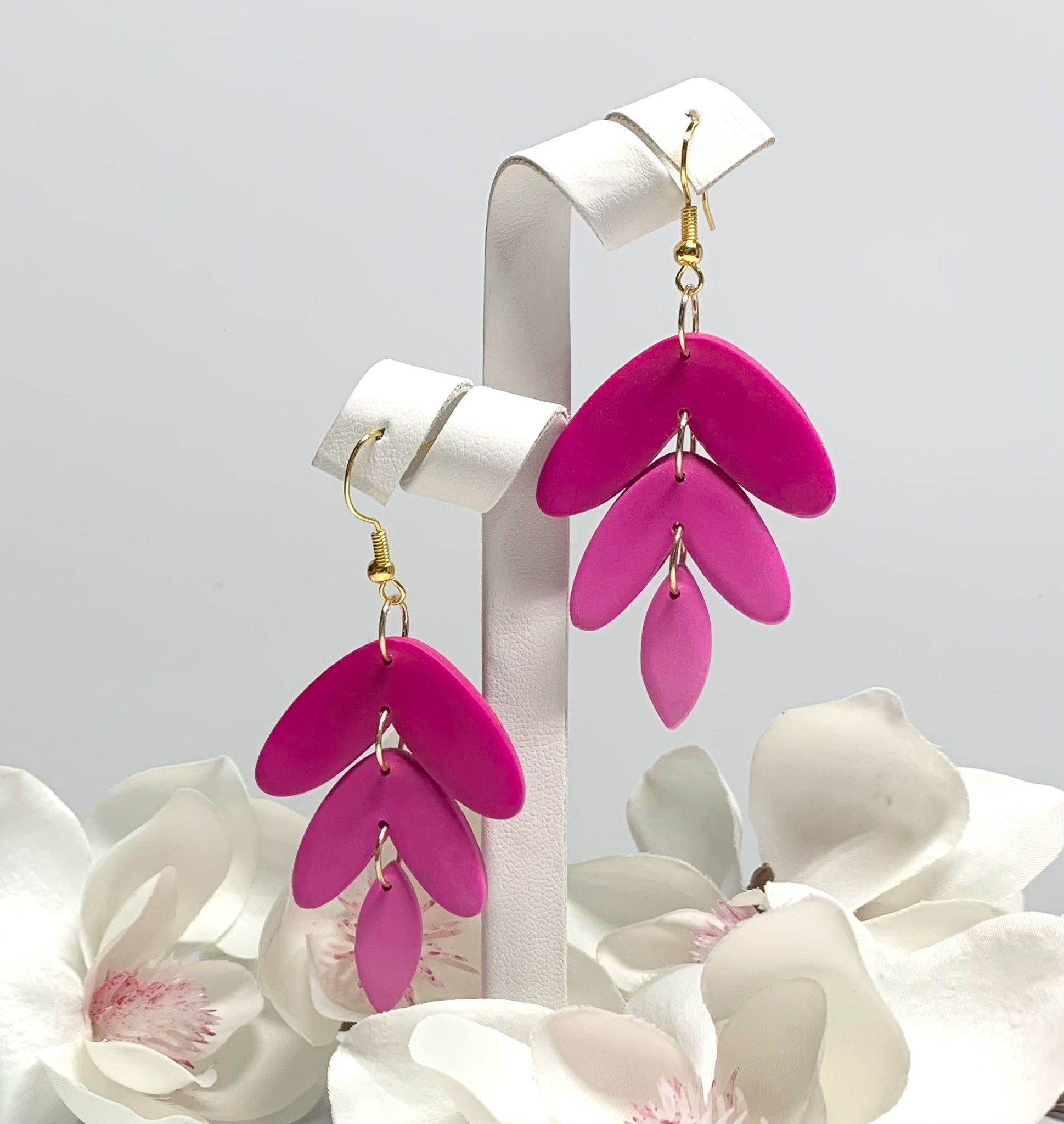 Three Tier Deep Pink Dangle